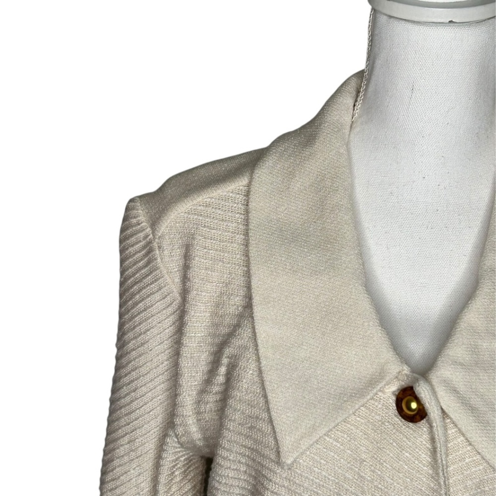 St. John Collection Cream Button Front Cardigan J… - image 8